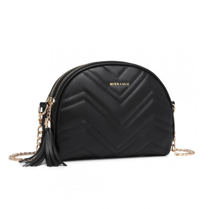 Lb2236 - Miss Lulu Trendy Tassel Crossbody Bag - Black