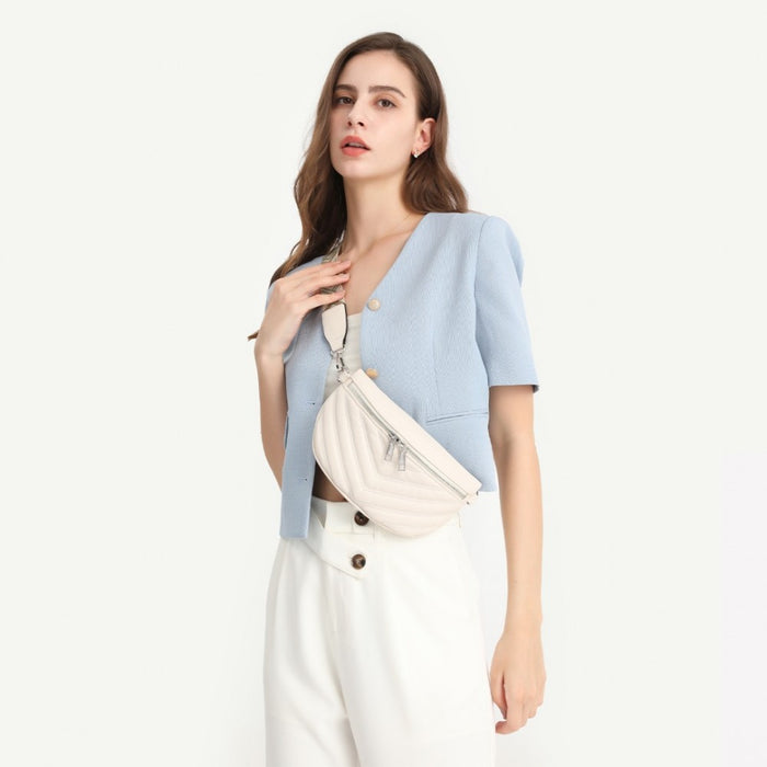 Lb2307 - Miss Lulu Wide Strap Bum Bag Lightweight Adjustable Waist Bag - Grey - Image 8