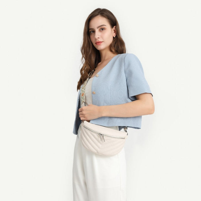 Lb2307 - Miss Lulu Wide Strap Bum Bag Lightweight Adjustable Waist Bag - Grey