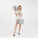 Ld2217 - Miss Lulu 4 Pieces Glossy Leather Tote Bag Set - Grey - Image 11