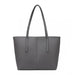 Lg2062 - Miss Lulu Leather Look Simple Casual Tote Bag - Grey - Image 1