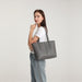 Lg2062 - Miss Lulu Leather Look Simple Casual Tote Bag - Grey - Image 9