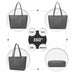 Lg2062 - Miss Lulu Leather Look Simple Casual Tote Bag - Grey - Image 3