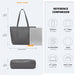 Lg2062 - Miss Lulu Leather Look Simple Casual Tote Bag - Grey - Image 4