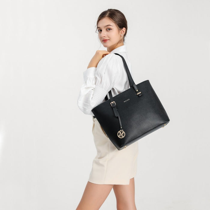Lg2110 - Miss Lulu 4 Piece Classic Sleek Handbag Set - Grey - Image 9