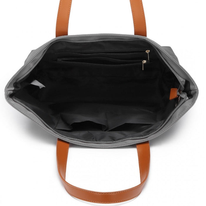 Lh2240 - Miss Lulu Casual Waterproof Shopping Tote Bag - Grey