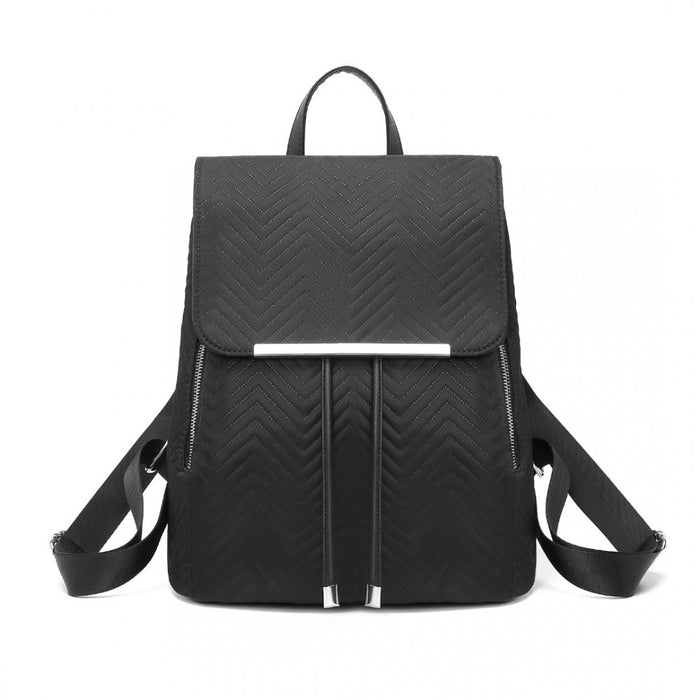 LH2358 - Miss Lulu Lightweight And Elegant Daily Backpack - Black
