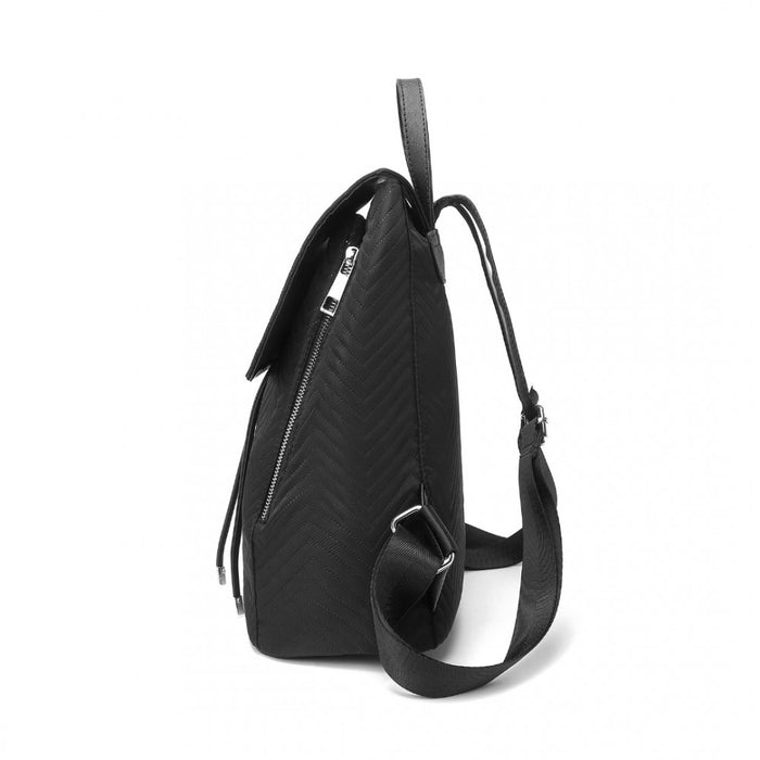 LH2358 - Miss Lulu Lightweight And Elegant Daily Backpack - Black