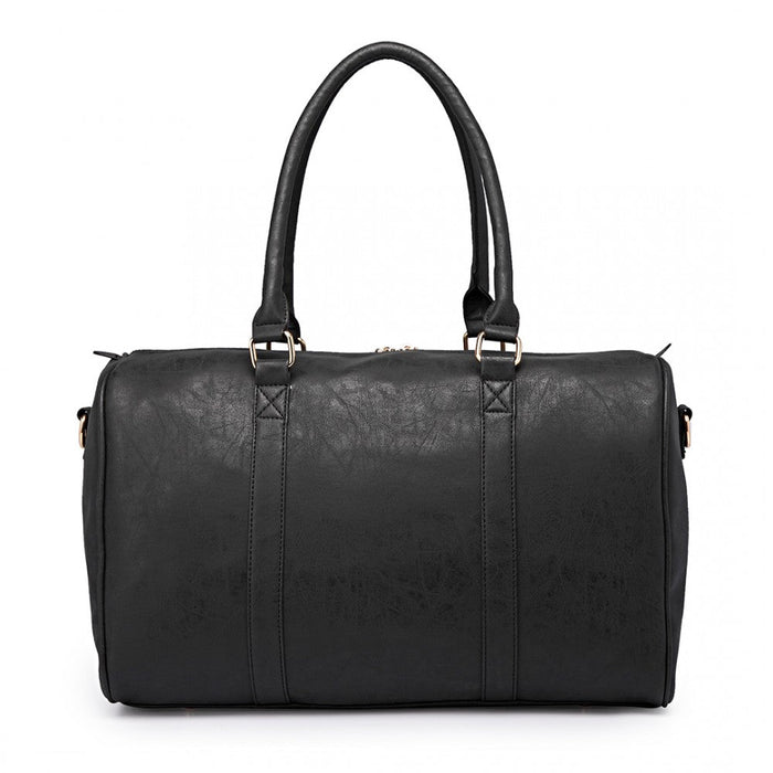 Lt6638 - Miss Lulu Leather Look Maternity Changing Shoulder Bag Black