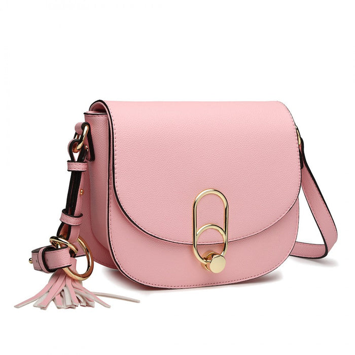 Lz1831 - Miss Lulu Cross Body Saddle Bag - Pink