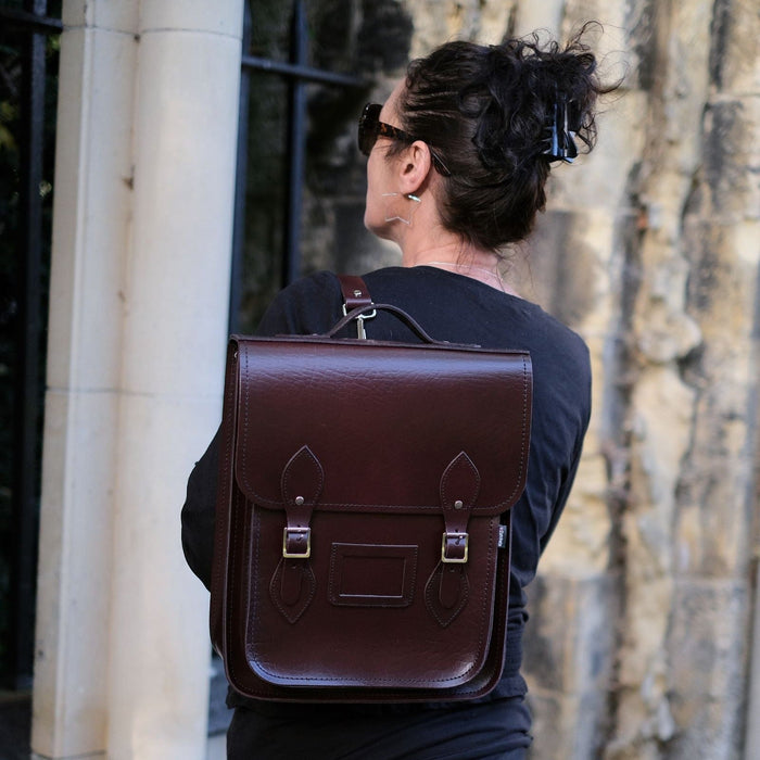 Handmade Leather City Backpack - Marsala Red Executive-3