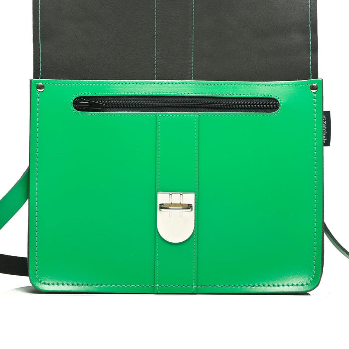 Leather Shoulder Bag - Green-2
