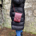 Handmade Leather Festival Phone Bag - Marsala Red-5