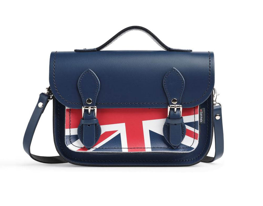 Union Jack Midi Satchel - Navy-0