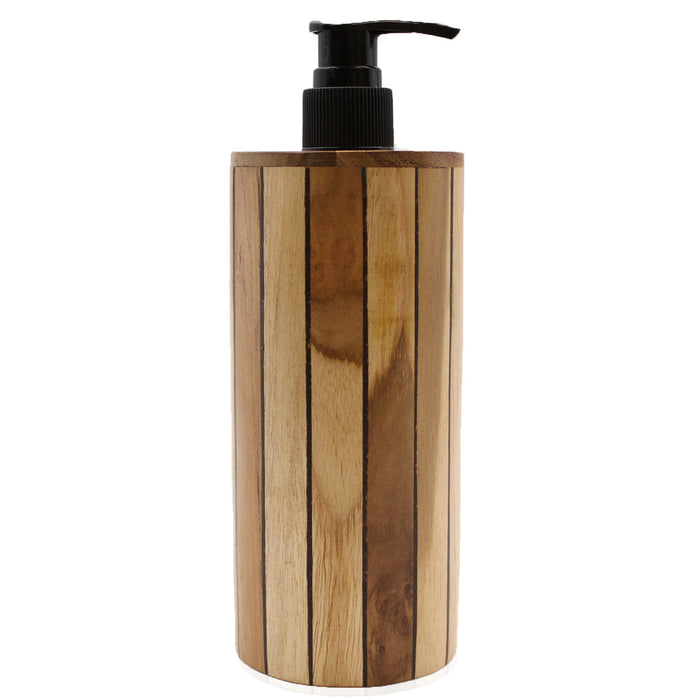 Natural Teakwood Soap Dispenser - Round