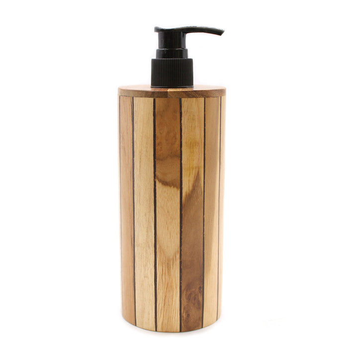 Natural Teakwood Soap Dispenser - Round