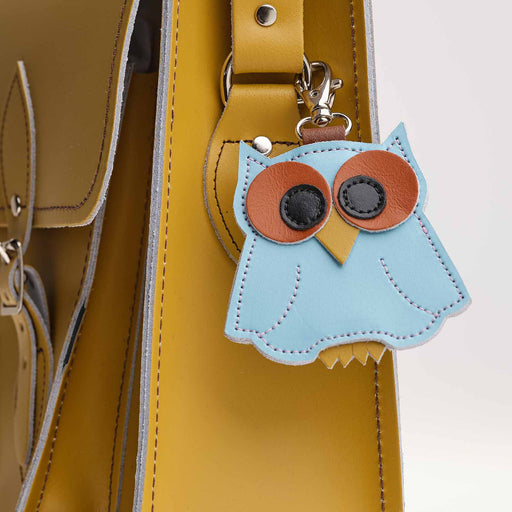 Owl bag charm - Limpet - Shell Blue-0