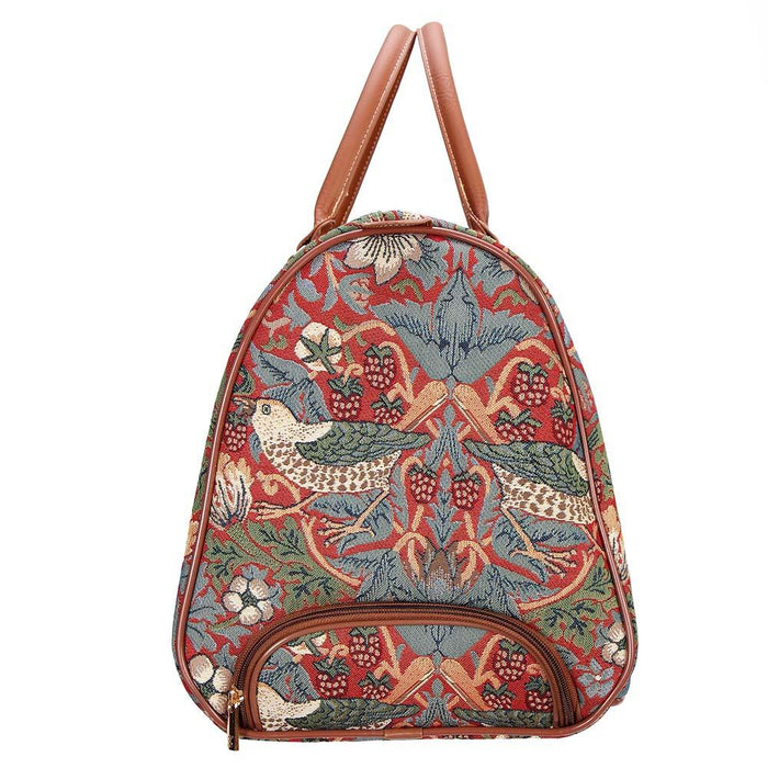 William Morris Strawberry Thief Red - Pull Holdall-2