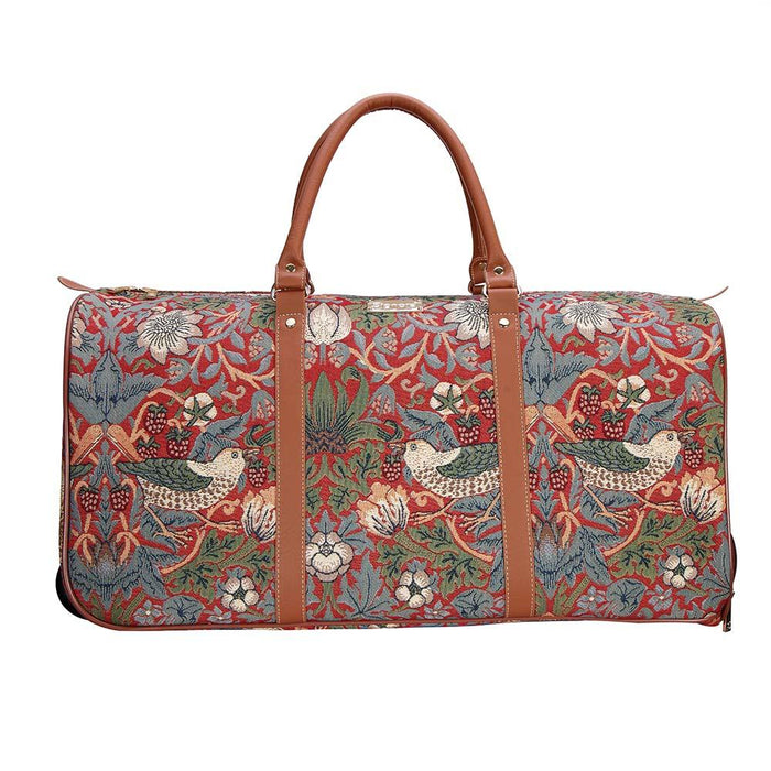 William Morris Strawberry Thief Red - Pull Holdall-1