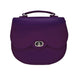 Handmade Leather Twist Lock Saddle Bag - Purple-0