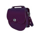 Handmade Leather Twist Lock Saddle Bag - Purple-1