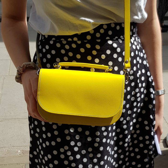 Aura Handmade Leather Bag - Daffodil Yellow-3