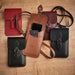 Handmade Leather Mobile Phone Pouch Plus - Chestnut-7