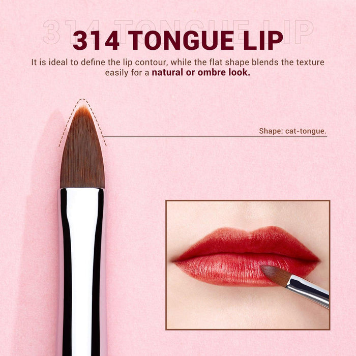 Professional Lip Makeup Brush Kit Round Tappered Paddle-shaped Slim Firm 5PCS T325