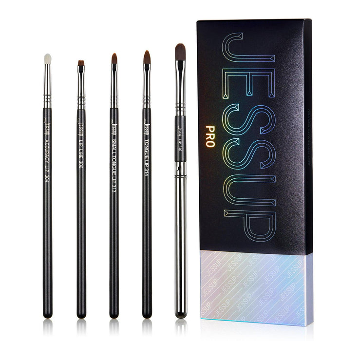 Professional Lip Makeup Brush Kit Round Tappered Paddle-shaped Slim Firm 5PCS T325