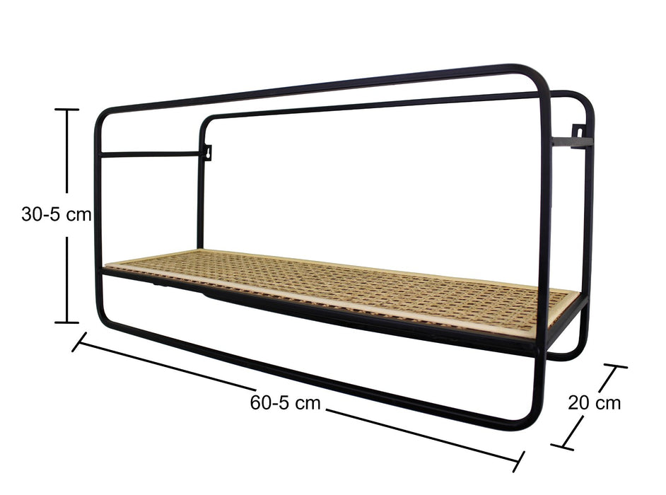 Grande étagère murale à suspendre en métal effet tissage