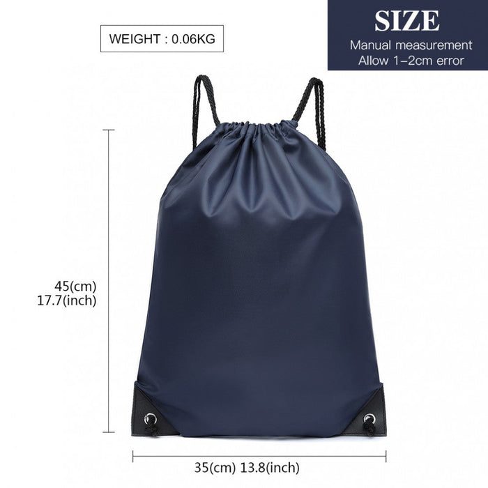 S2020 - Kono Polyester Drawstring Backpack - Navy