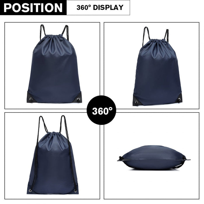 S2020 - Sac à dos à cordon en polyester Kono - Marine