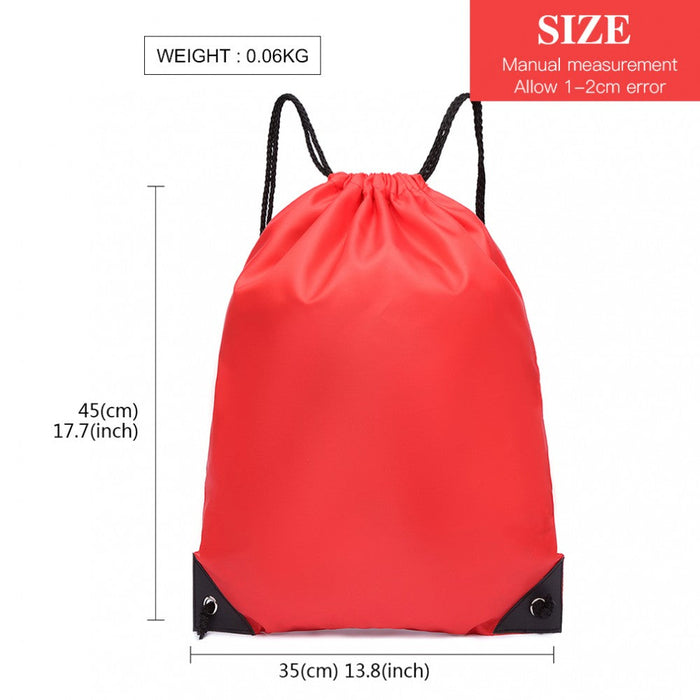 S2020 - Sac à dos à cordon en polyester Kono - Rouge