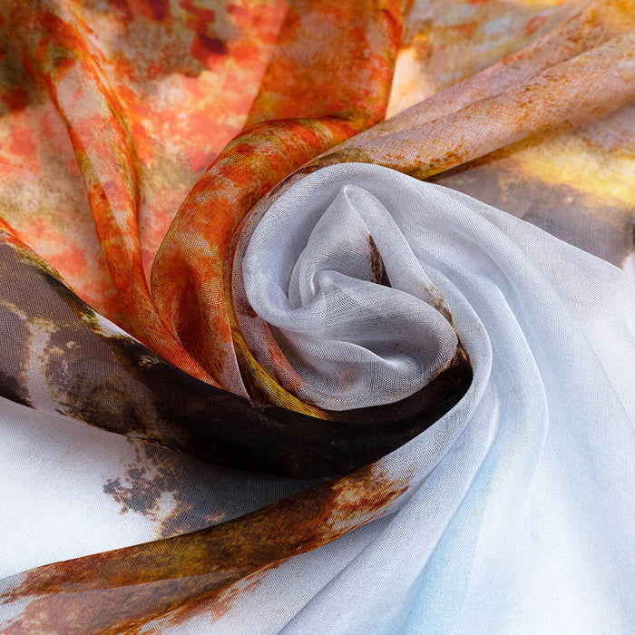 Claude Monet Poppy field - 100% Pure Silk Scarf-2