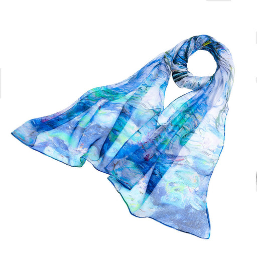 Claude Monet Water Lily - 100% Pure Silk Scarf-0