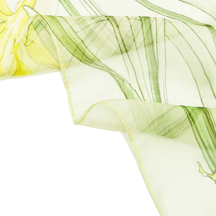 Daffodils - 100% Pure Silk Scarf-4