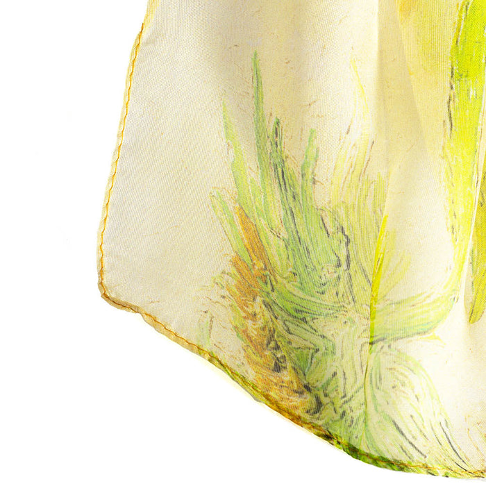 Van Gogh Sunflowers - 100% Pure Silk Scarf-3