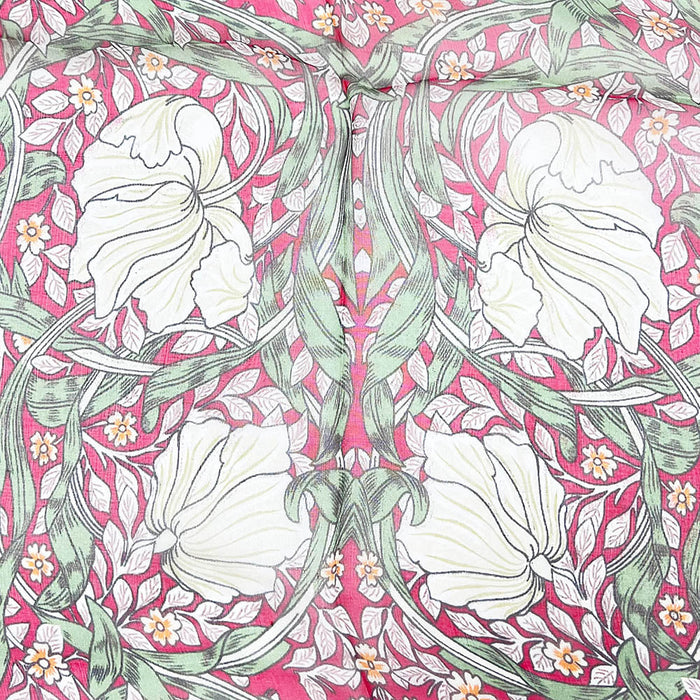 William Morris Pimpernel and Thyme Red - 100% Pure Silk Scarf-2