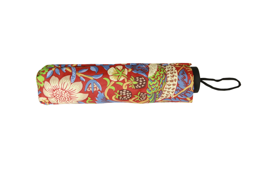 William Morris Strawberry Thief Red - Art Folding Umbrella-1