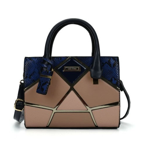 SY2135 Blue - Geometric Patterns Patchwork  Women Handbag-0