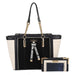 SY2217-BLACK - Women's new fashion snake print color matching handbag without purse-0