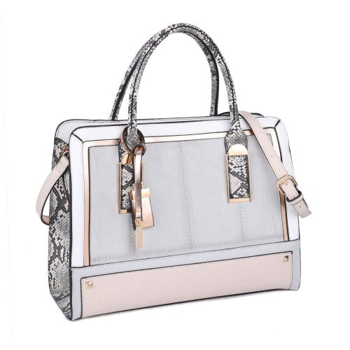 SY2219-GREY -  Women's new fashion snake print color handbag without purse-0