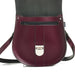 Handmade Leather Pushlock Saddle Bag - Marsala Red-2