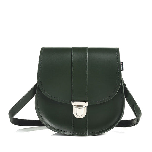 Handmade Leather Pushlock Saddle Bag - Ivy Green-0