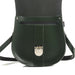 Handmade Leather Pushlock Saddle Bag - Ivy Green-2