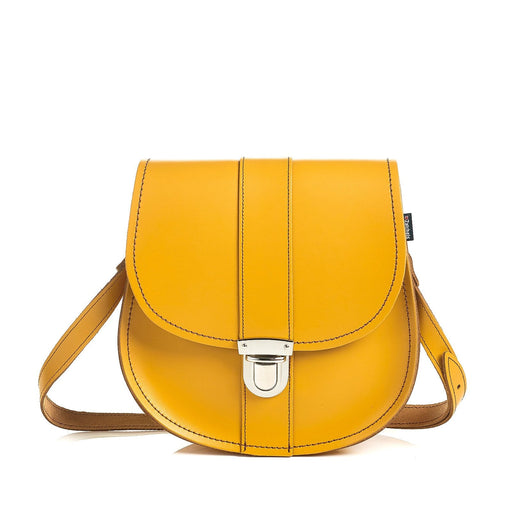 Handmade Leather Pushlock Saddle Bag - Yellow Ochre-0