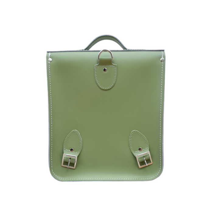 Handmade Leather City Backpack - Sage Green-4