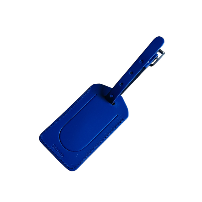 Leather Luggage Tag - Blue & White - Scotland-2