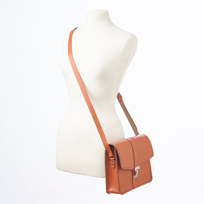 Leather Shoulder Bag - Burnt Orange-4