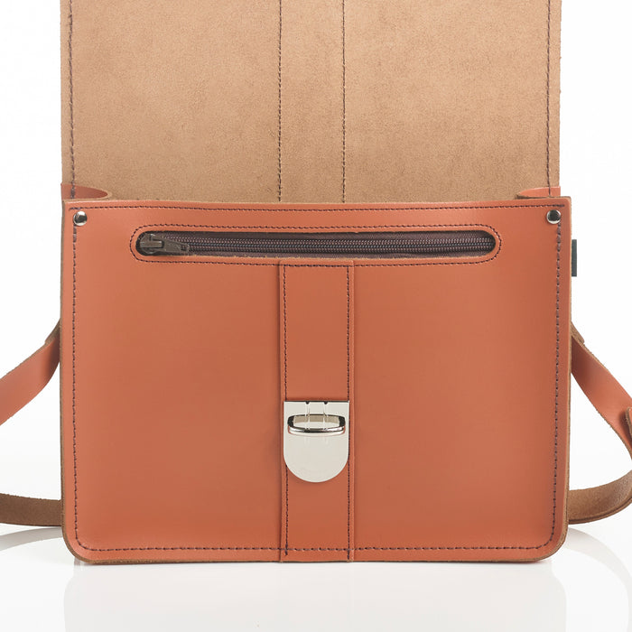 Leather Shoulder Bag - Burnt Orange-2